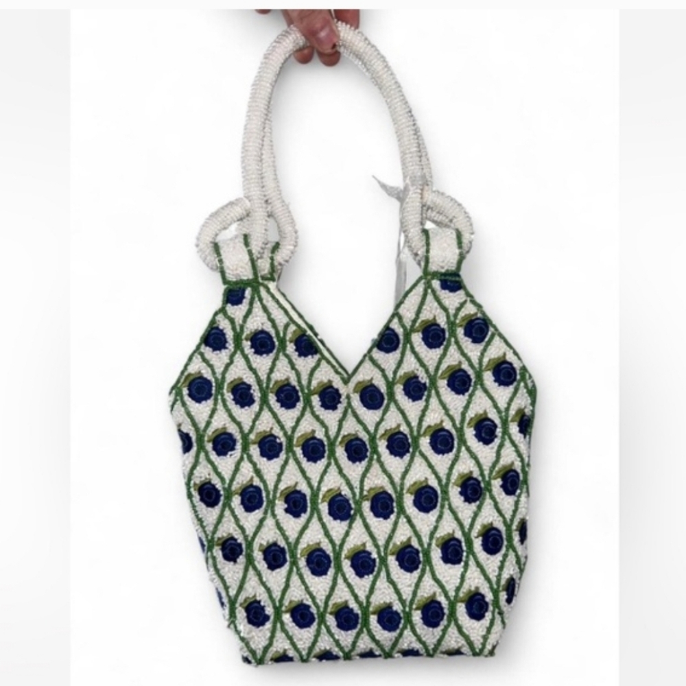 NWT Blueberry Beaded Purse Bag Tote